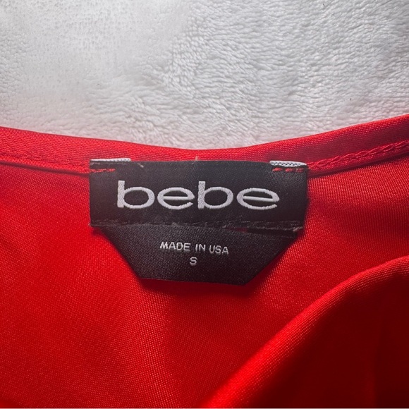 2000s bebe Sexy Red Mini Dress with Cowl Neck - Picture 4 of 5